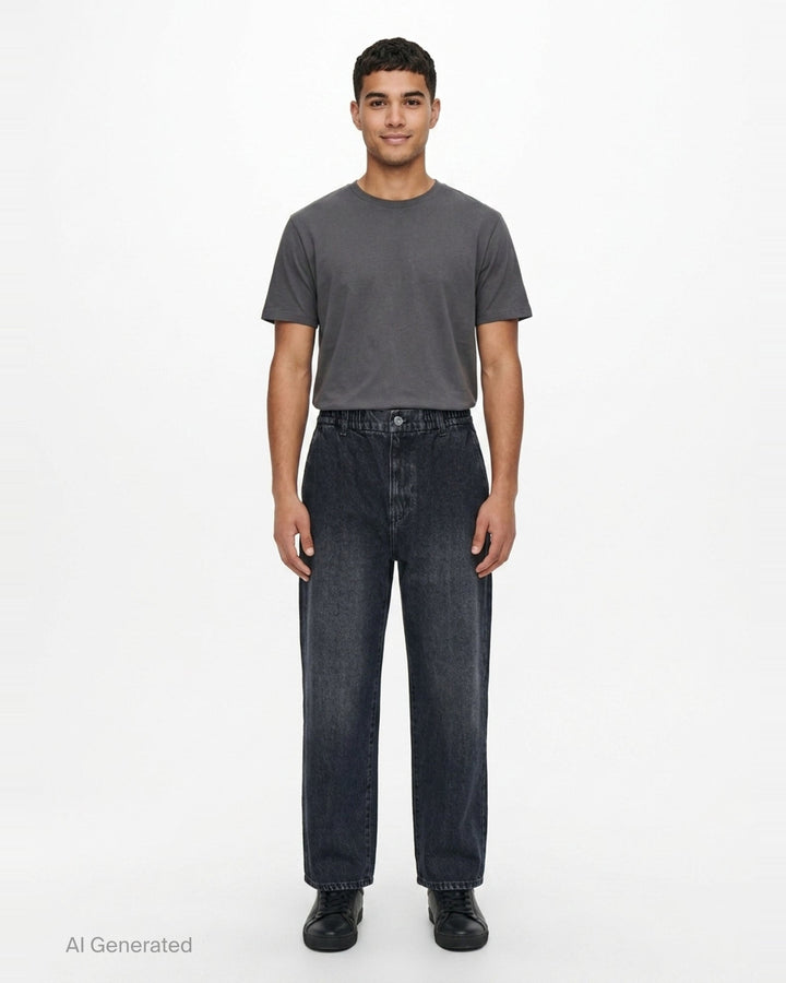 Elastic Waist Jeans | Solid Homme | Club21 - front