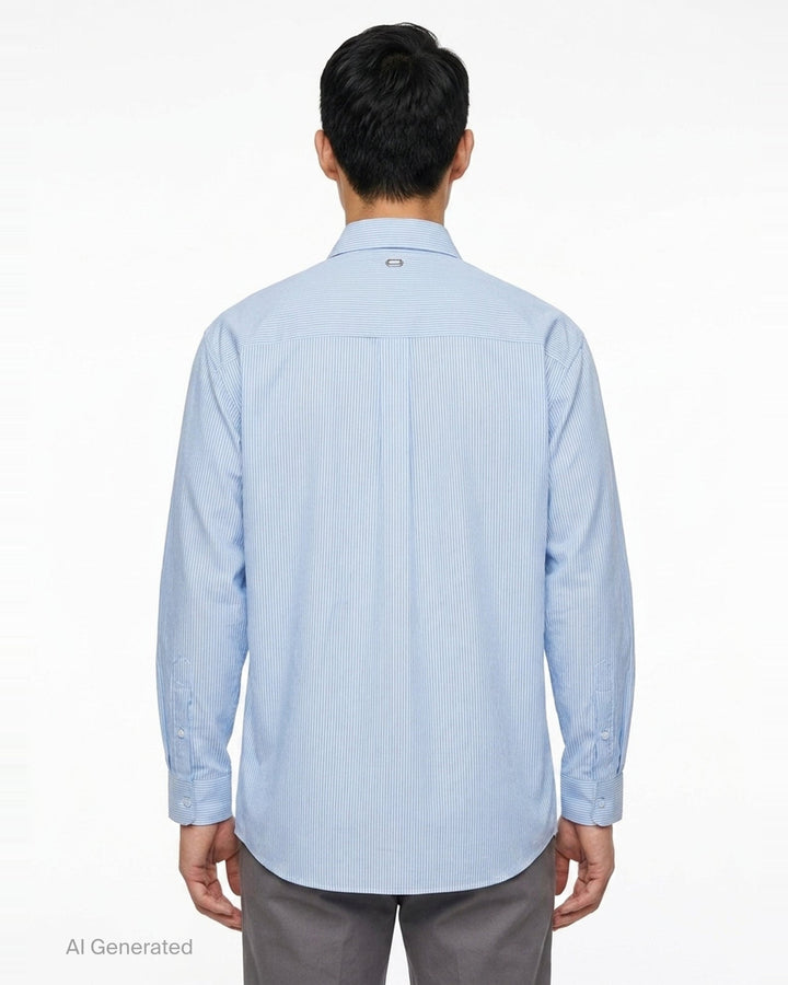 Long Sleeve Stripe Office Shirt | Solid Homme | Club21 - back