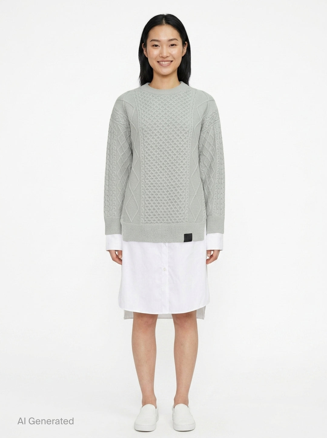 Cable Knit Shirting Dress | Stella McCartney | Club21 - front
