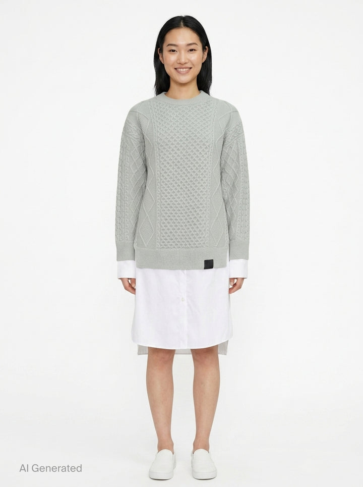 Cable Knit Shirting Dress | Stella McCartney | Club21 - front
