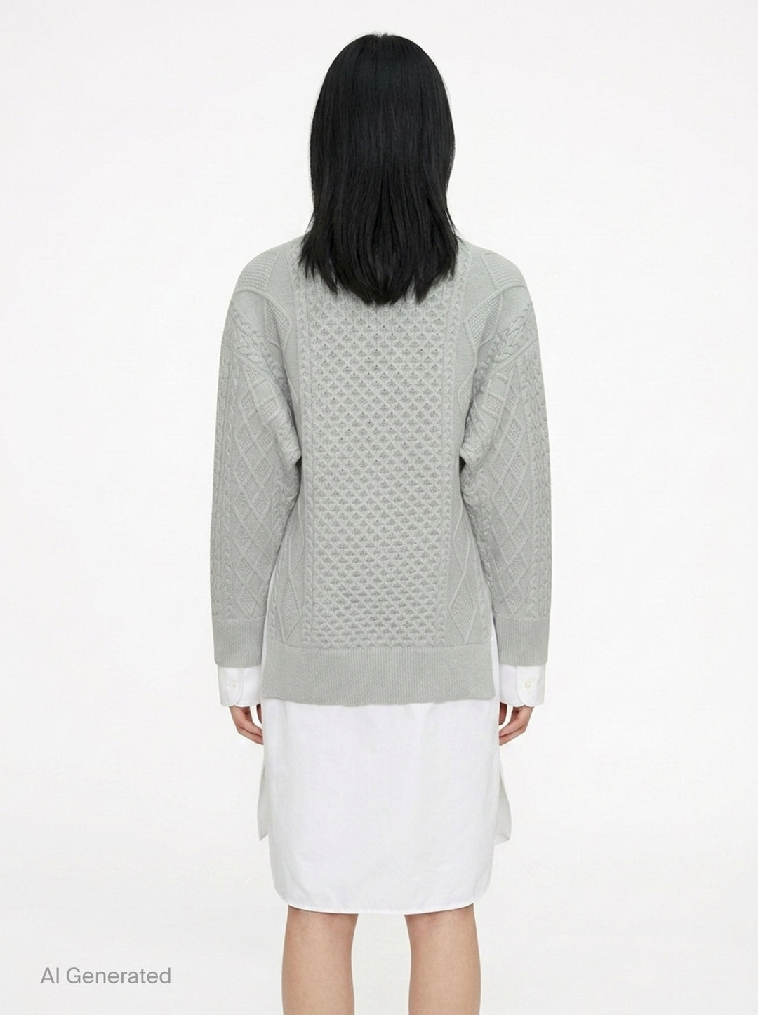 Cable Knit Shirting Dress | Stella McCartney | Club21 - back
