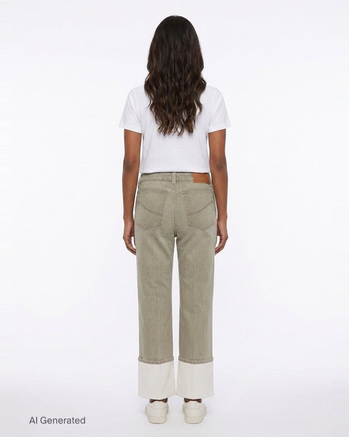 Cropped Turn Up Jeans | Stella McCartney | Club21 - back