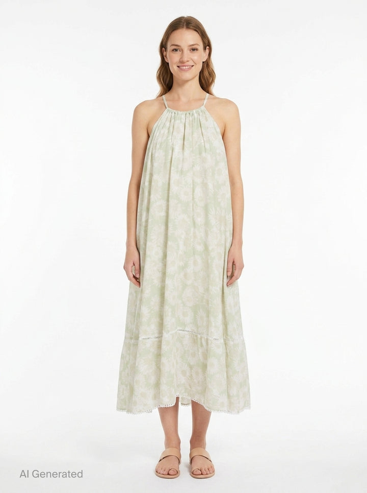 Daisy Print Halterneck Dress | Stella McCartney | Club21 - front