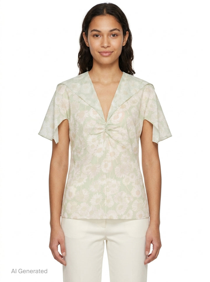 Daisy Print Woven Top | Stella McCartney | Club21 - front