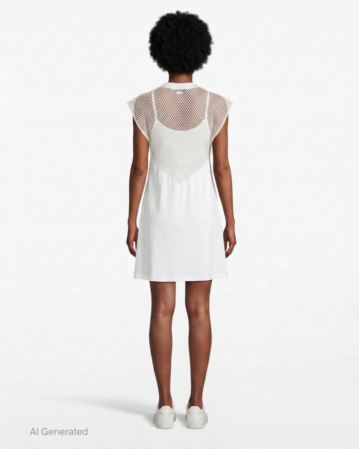 Net Hybrid T-Shirt Dress | Stella McCartney | Club21 - back