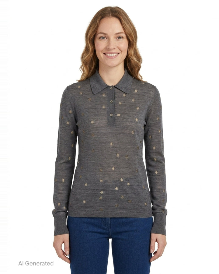 Polka Dot Knit Polo | Stella McCartney | Club21 - front