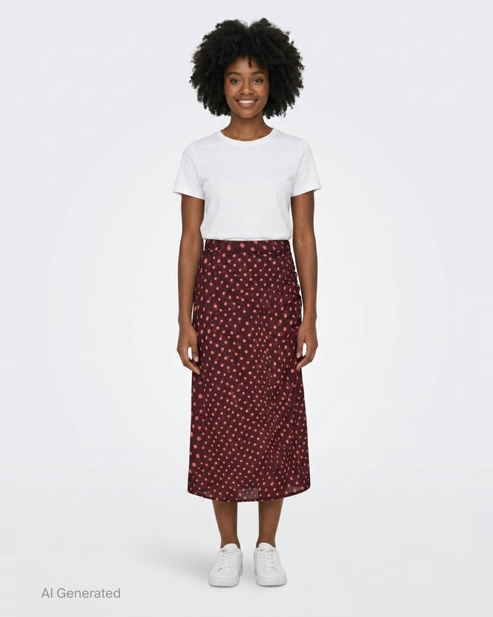 Polka Dot Mesh Long Skirt | Stella McCartney | Club21 - front