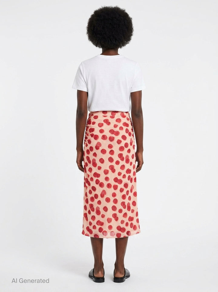 Raspberry Printed Mesh Skirt | Stella McCartney | Club21 - back