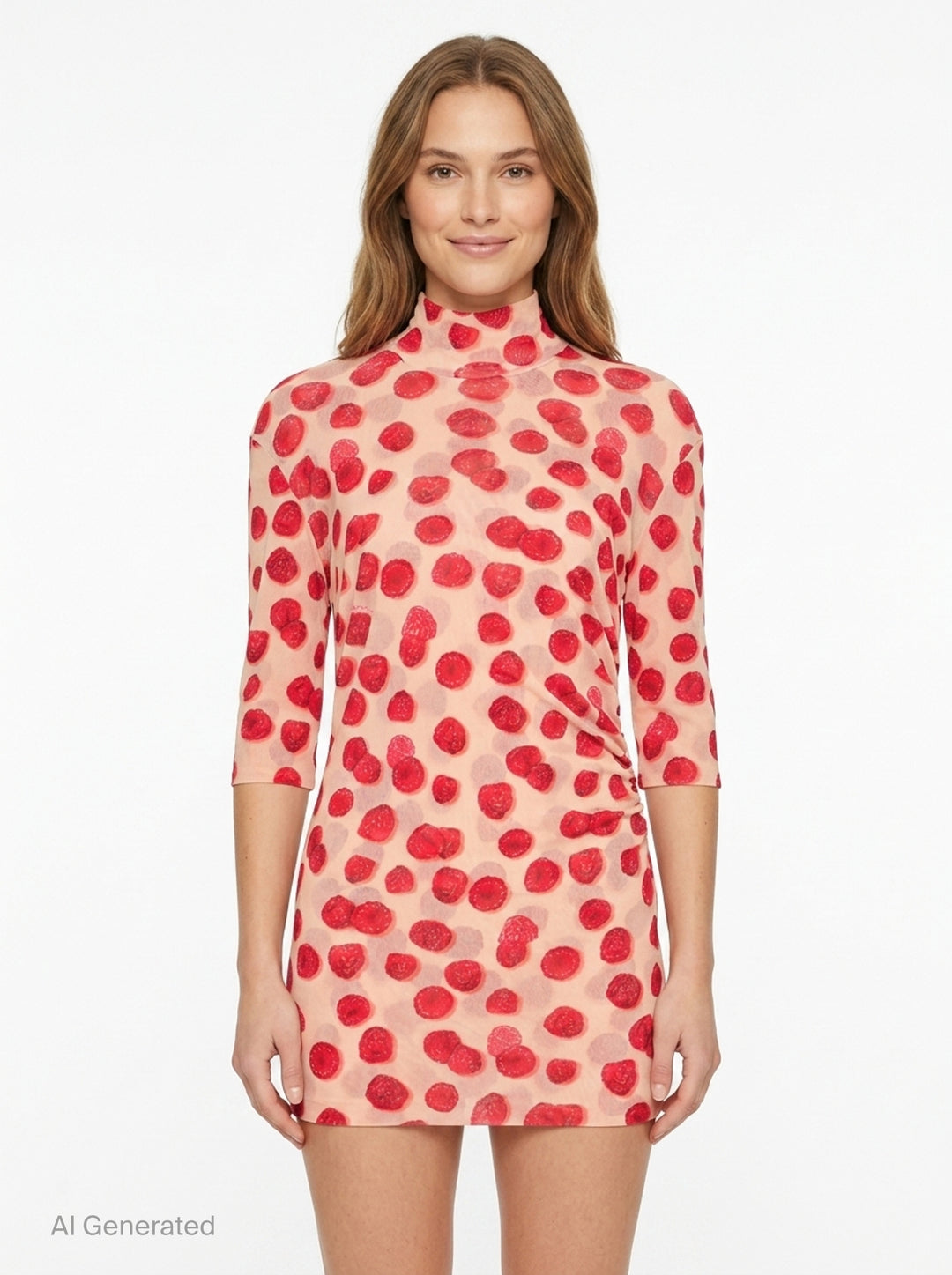 Raspberry Printed Mesh Top | Stella McCartney | Club21 - front