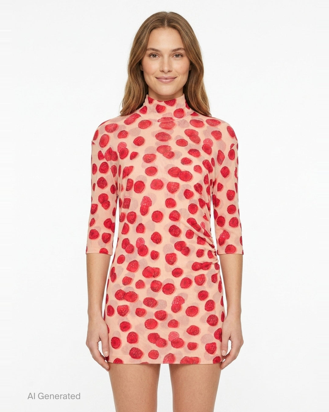 Raspberry Printed Mesh Top | Stella McCartney | Club21 - front