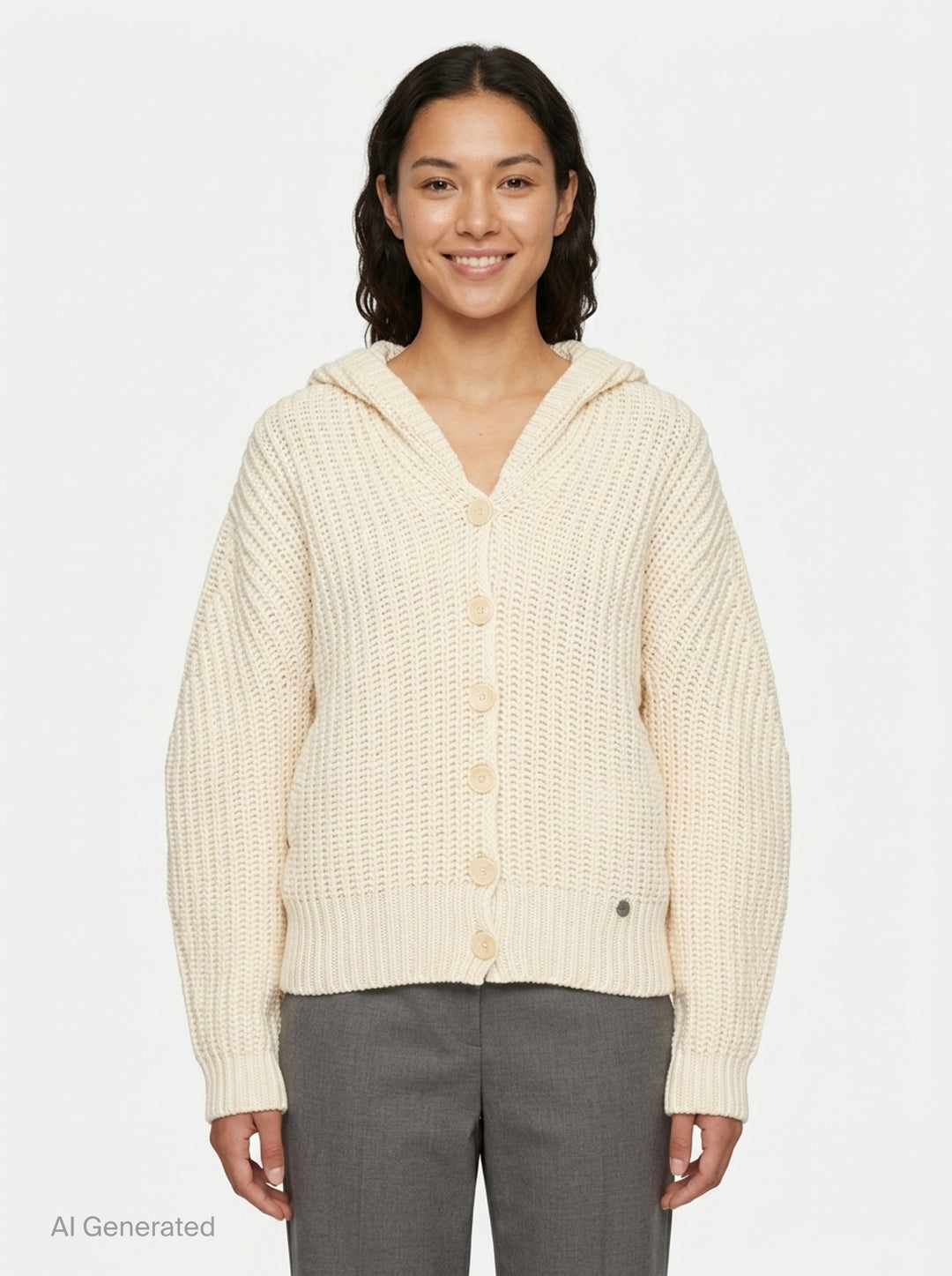 Recycled Cashmere Rib Cardigan | Stella McCartney | Club21 - front