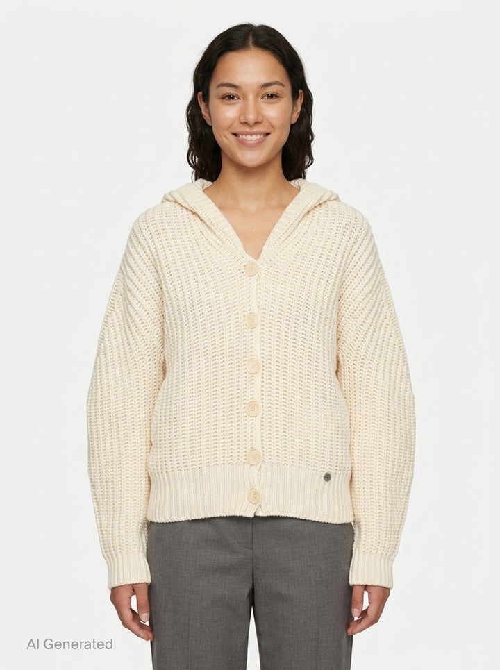 Recycled Cashmere Rib Cardigan | Stella McCartney | Club21 - front