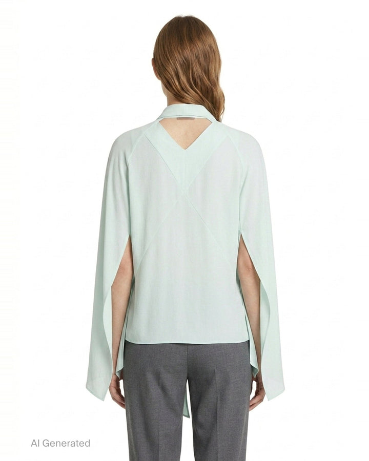 Tie-Neck Silk Shirt | Stella McCartney | Club21 - back