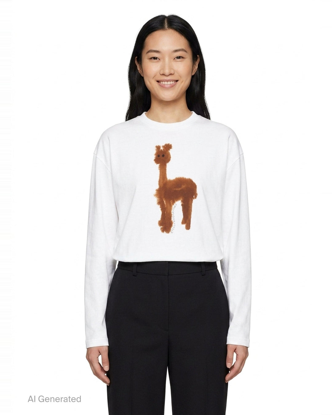 Watercolour Alpaca Long Sleeve Tee | Stella McCartney | Club21 - front