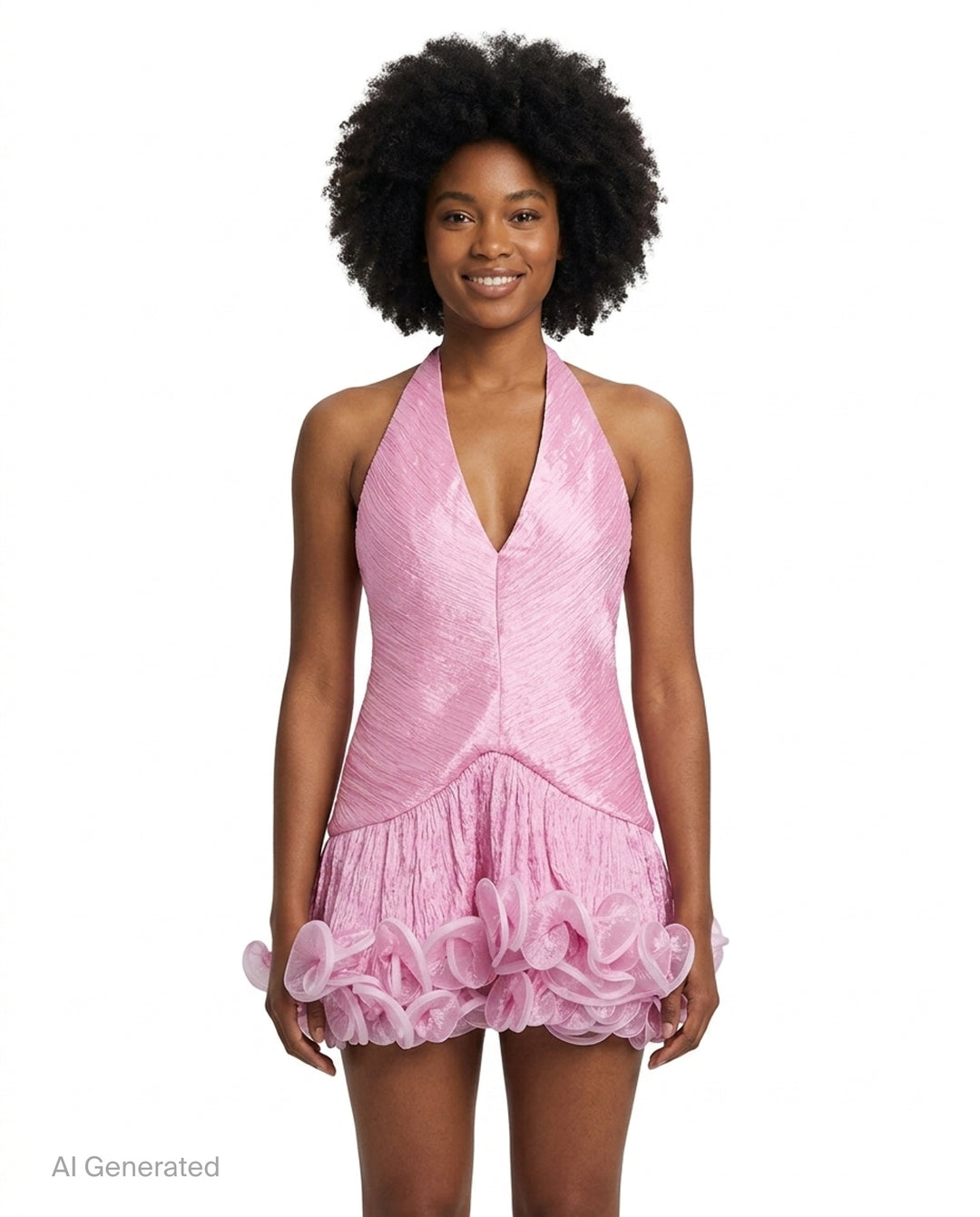 V-Neck Ruffle Hem Mini Dress | Stolen Stores | Club21 - front