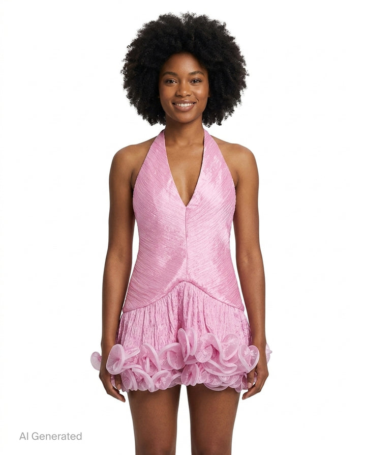 V-Neck Ruffle Hem Mini Dress | Stolen Stores | Club21 - front