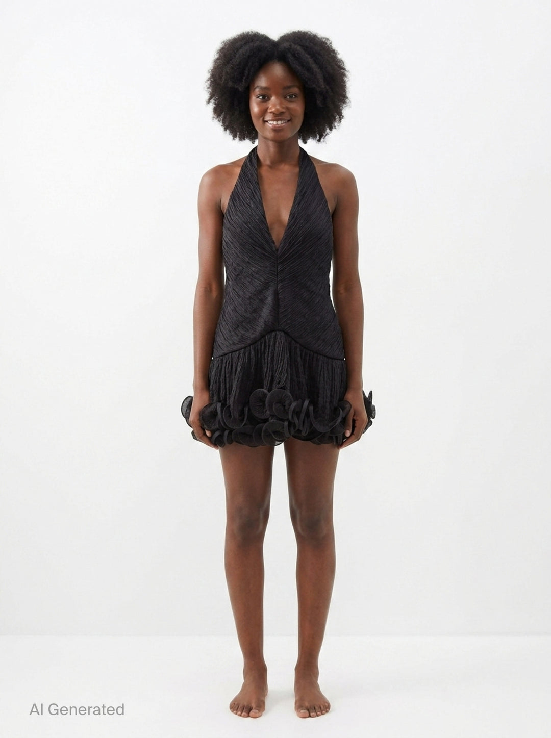 V-Neck Ruffle Hem Mini Dress | Stolen Stores | Club21 - front