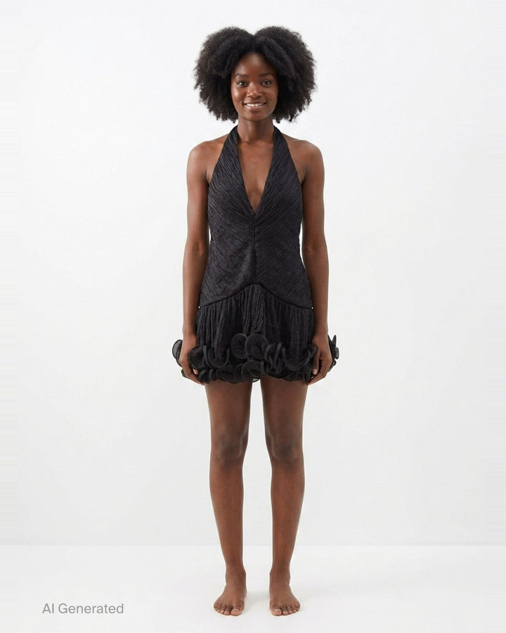V-Neck Ruffle Hem Mini Dress | Stolen Stores | Club21 - front
