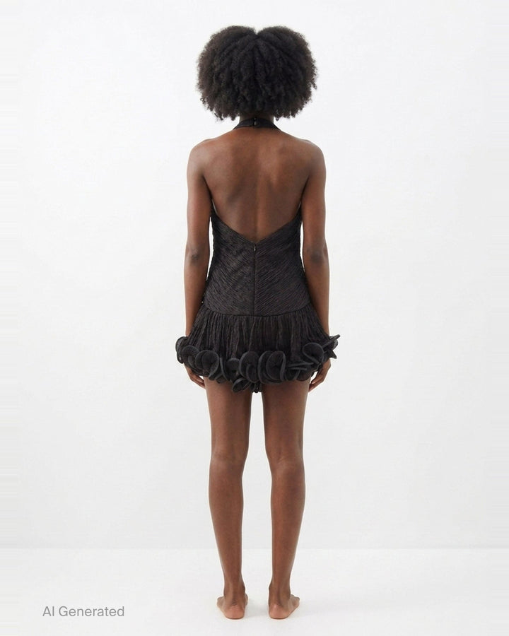 V-Neck Ruffle Hem Mini Dress | Stolen Stores | Club21 - back