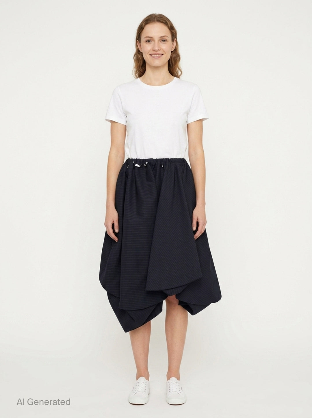Gathered Waist Pinstripe Skirt | Tao | Club21 - front
