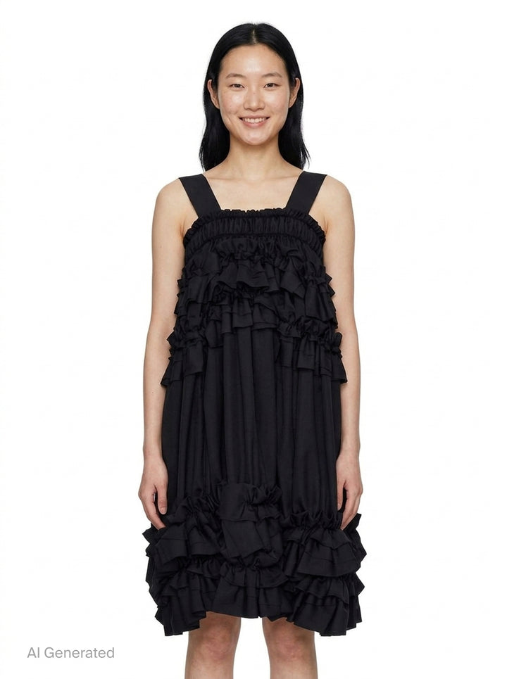 Ruffled Sleeveless Pinafore Dress | Tao | Club21 - front