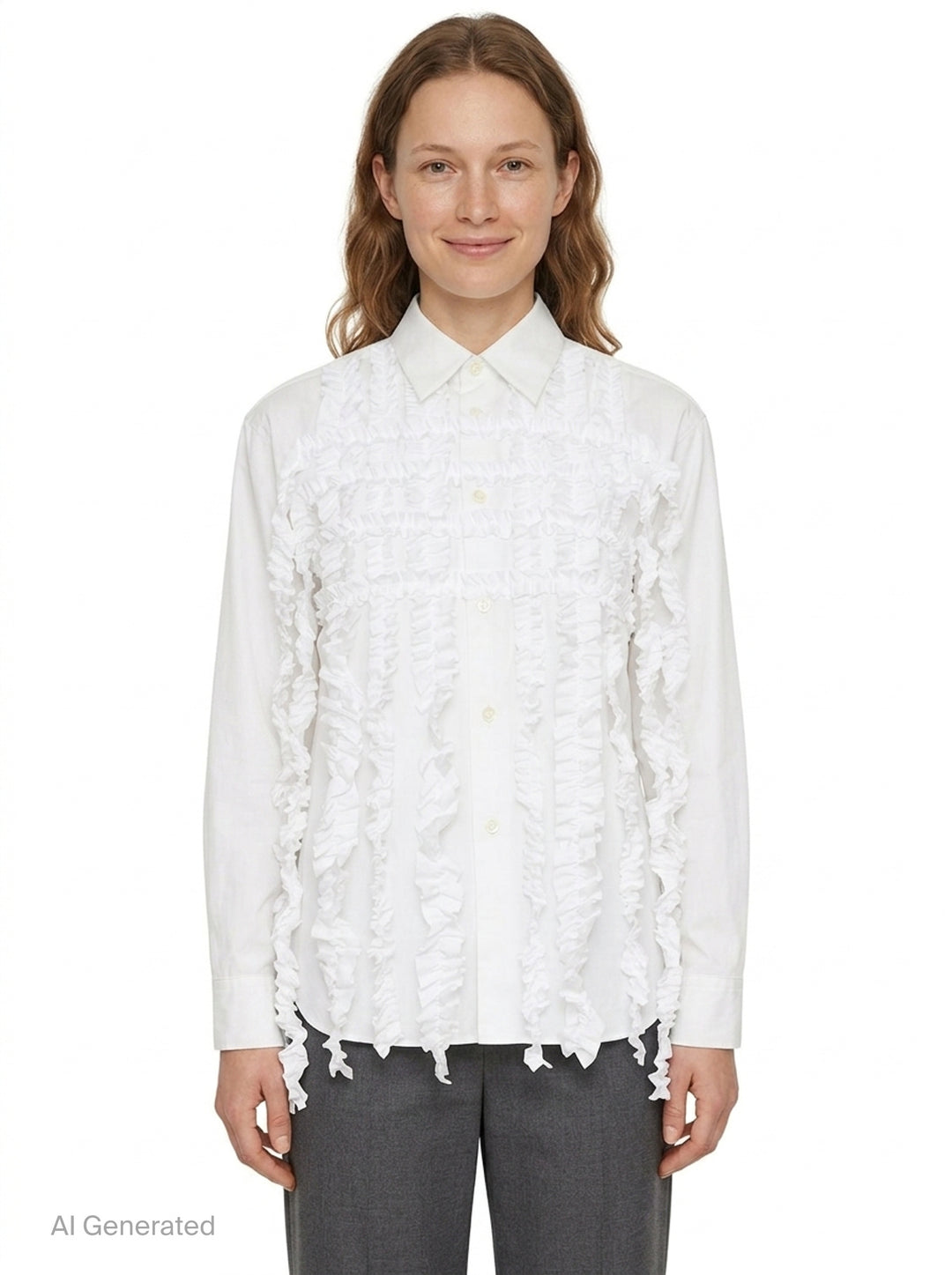 Textured Ruffle Front Blouse | Tao | Club21 - front