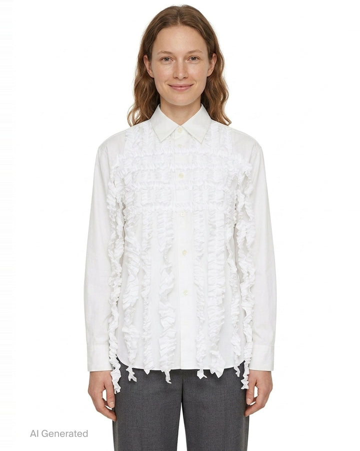 Textured Ruffle Front Blouse | Tao | Club21 - front