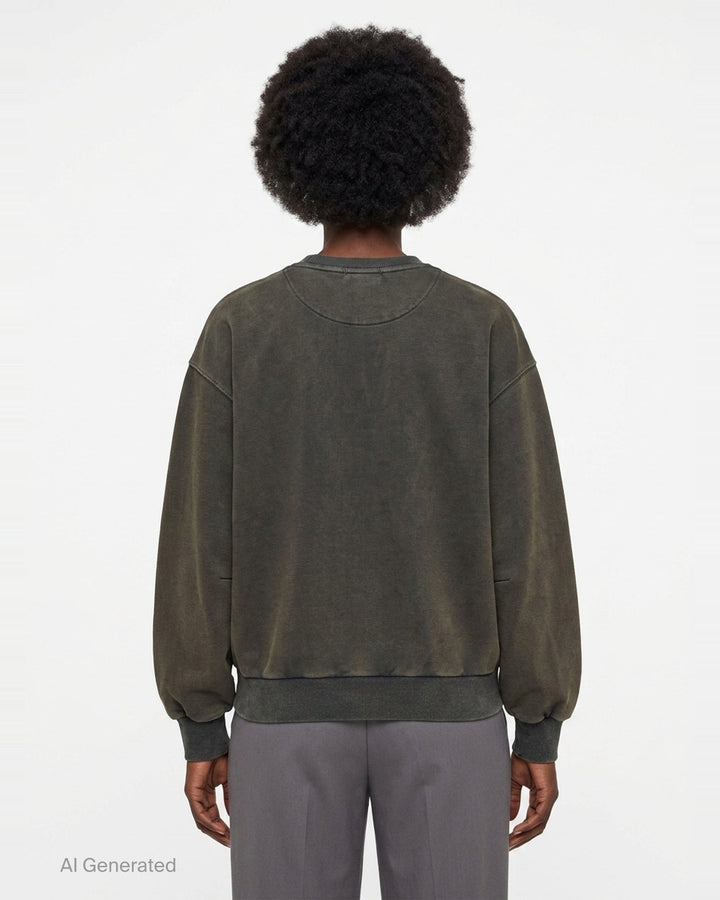 Washed Crew-Neck Sweatshirt | TEAM WANG design | Club21 - back