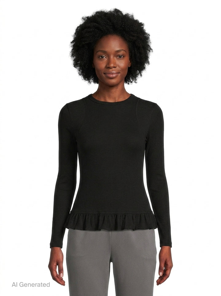 Dual Line Peplum Tee | The Loom Atelier | Club21 - front
