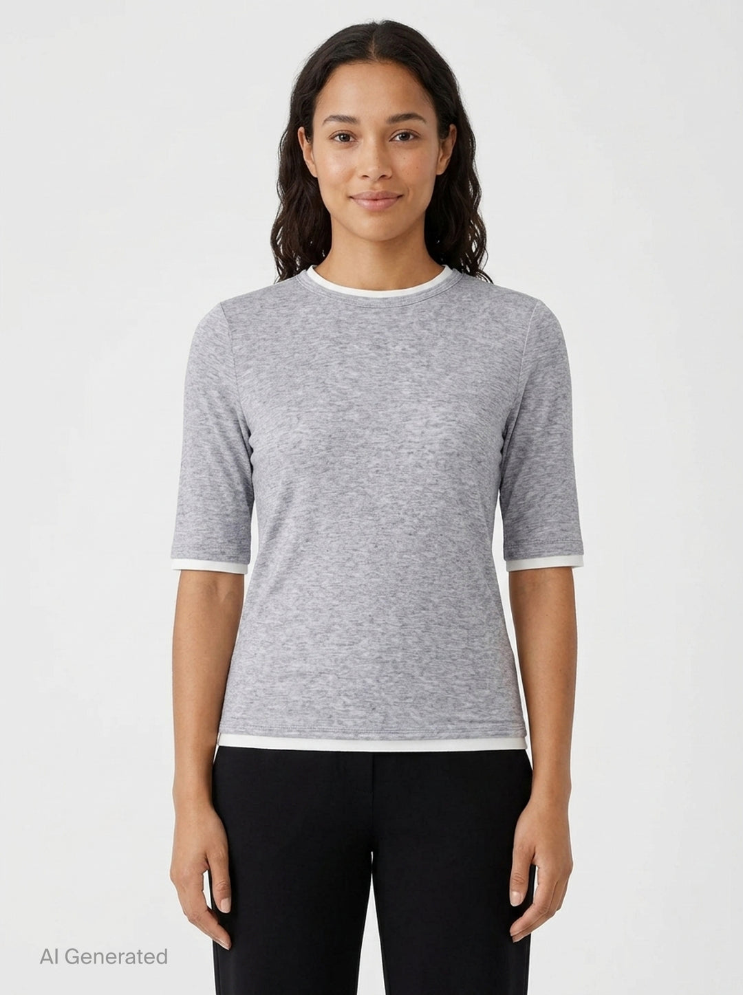 Slim Elbow Sleeve Tee | The Loom Atelier | Club21 - front