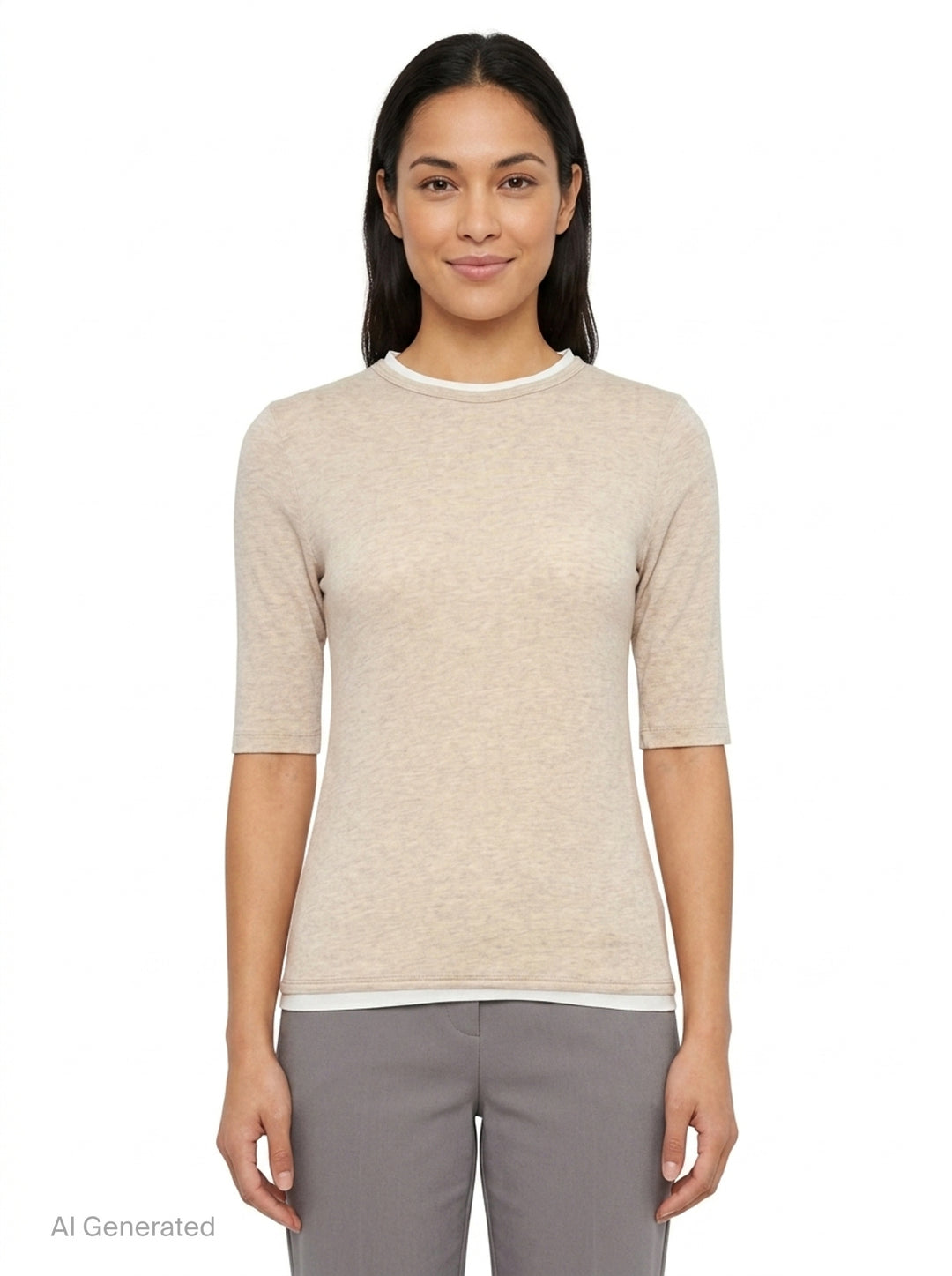 Slim Elbow Sleeve Tee | The Loom Atelier | Club21 - front
