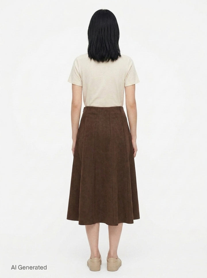 Suede Aura Midi Skirt | The Loom Atelier | Club21 - back