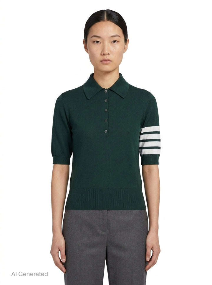 4-Bar Knit Polo | Thom Browne | Club21 - front