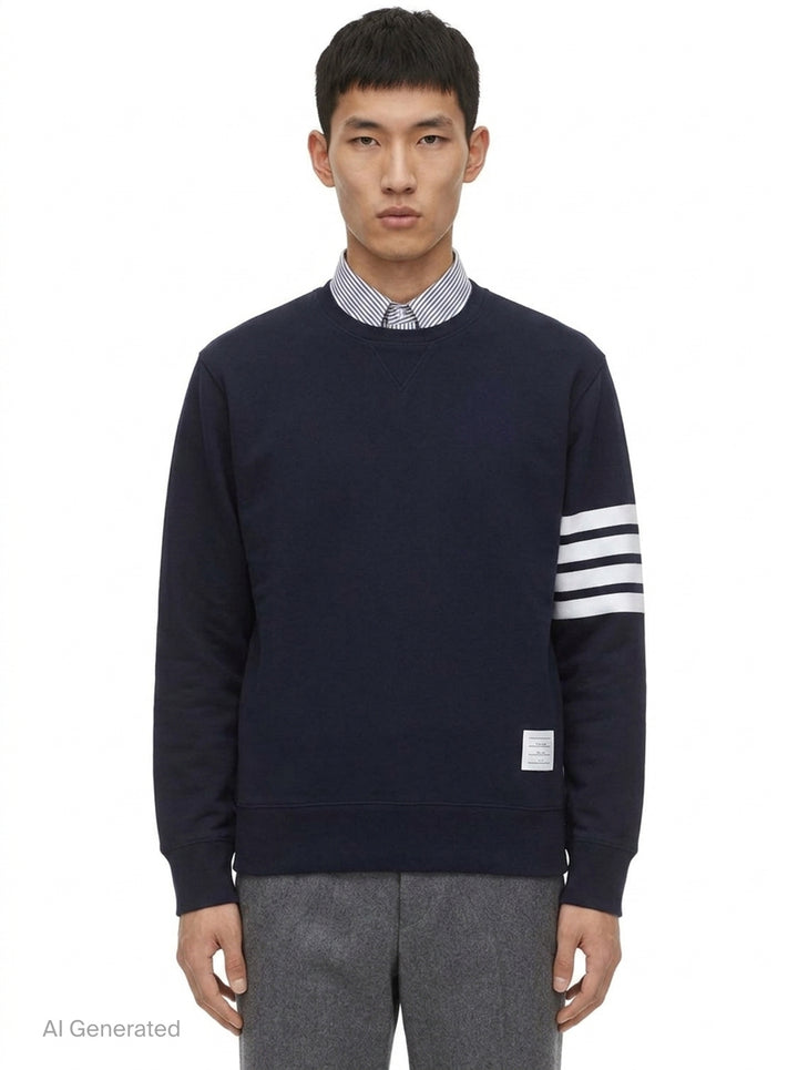 4-Bar Loop Back Sweatshirt | Thom Browne | Club21 - front