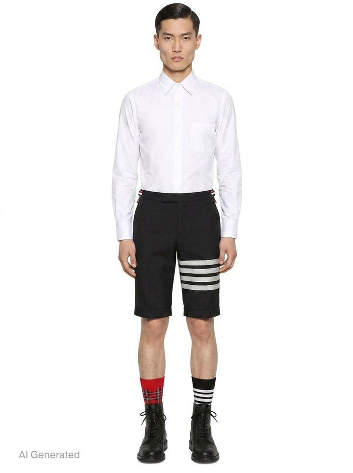 4-Bar Low Rise Shorts | Thom Browne | Club21 - front