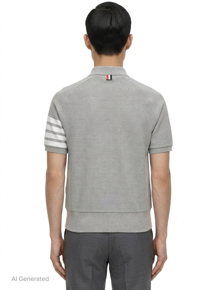4-Bar Saddle Sleeve Polo | Thom Browne | Club21 - back