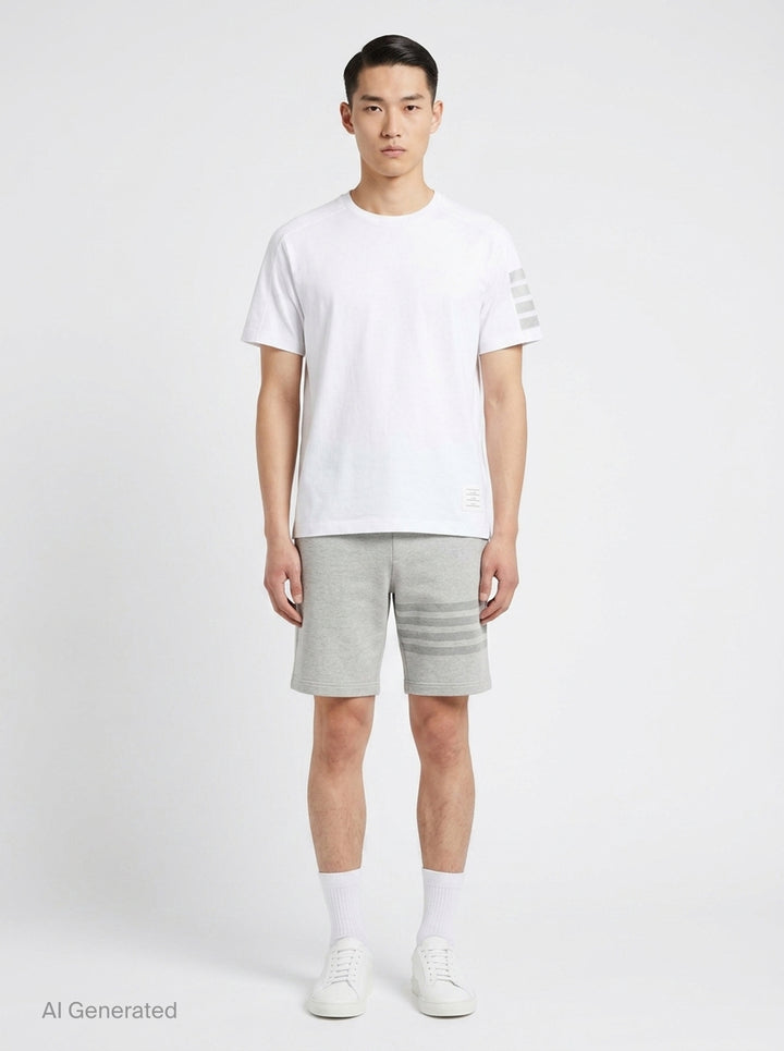 4-Bar Stripe Short Sleeve Tee | Thom Browne | Club21 - front