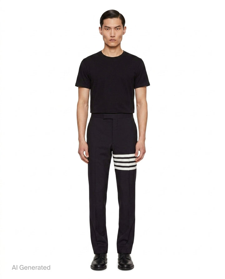 4-Bar Stripe Wool Trousers | Thom Browne | Club21 - front