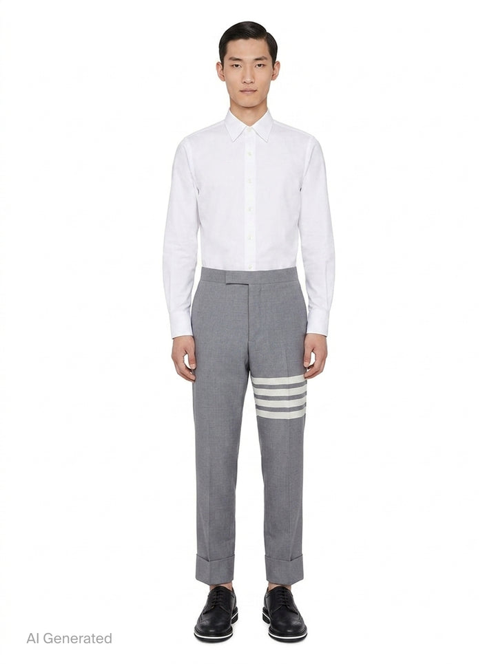 4-Bar Stripe Wool Trousers | Thom Browne | Club21 - front