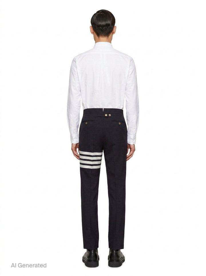 4-Bar Stripe Wool Trousers | Thom Browne | Club21 - back