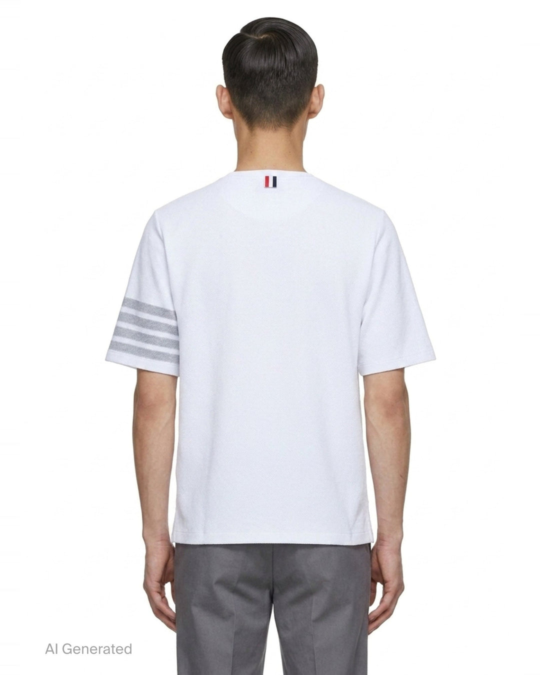 4-Bar Textured Short Sleeve Tee | Thom Browne | Club21 - back
