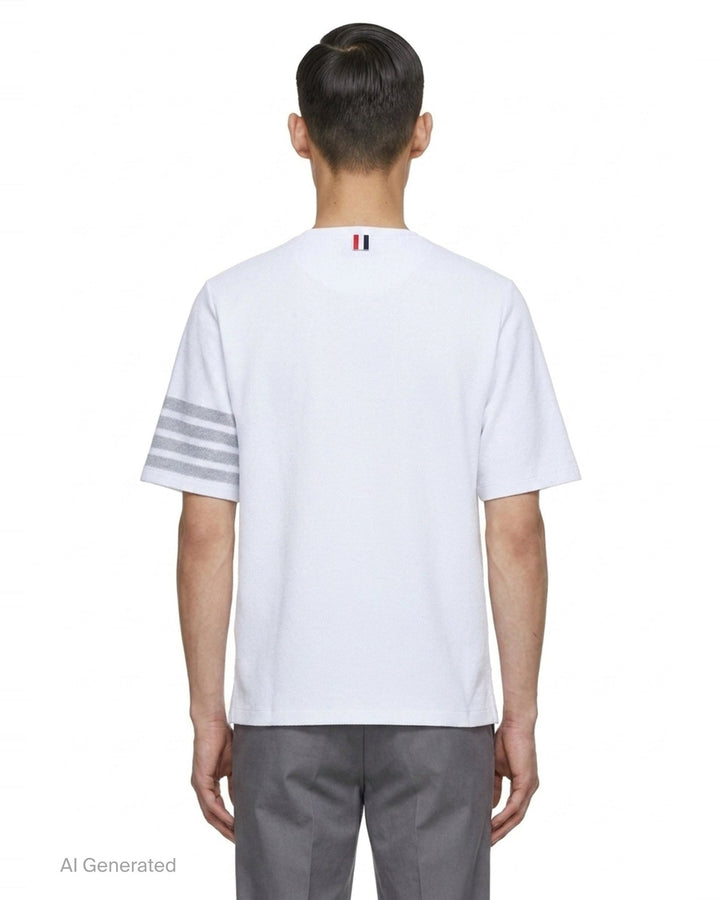 4-Bar Textured Short Sleeve Tee | Thom Browne | Club21 - back