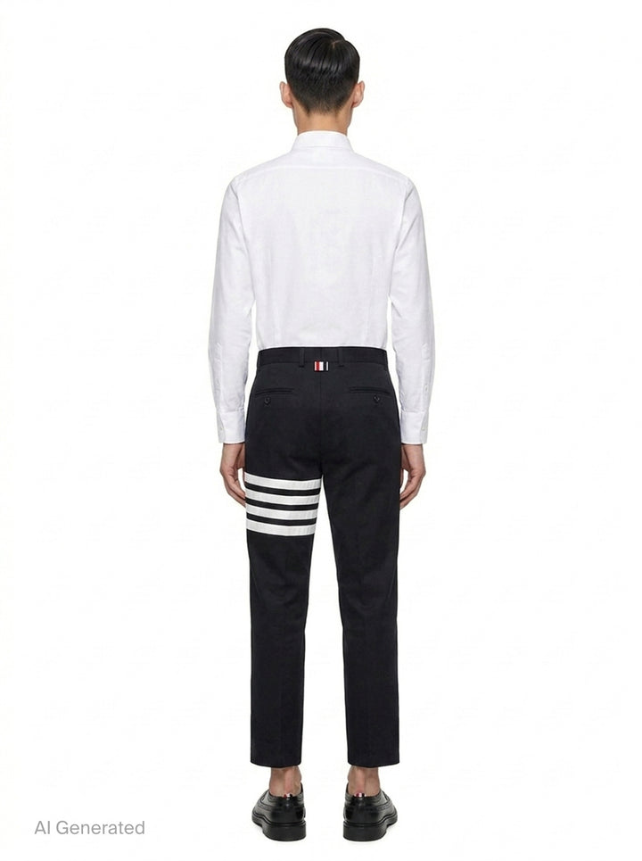 4-Bar Unconstructed Chino Trousers | Thom Browne | Club21 - back