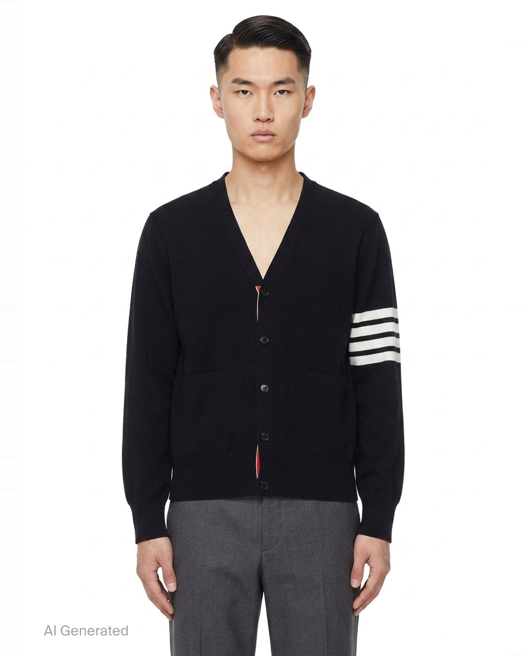 4-Bar V-Neck Cardigan | Thom Browne | Club21 - front