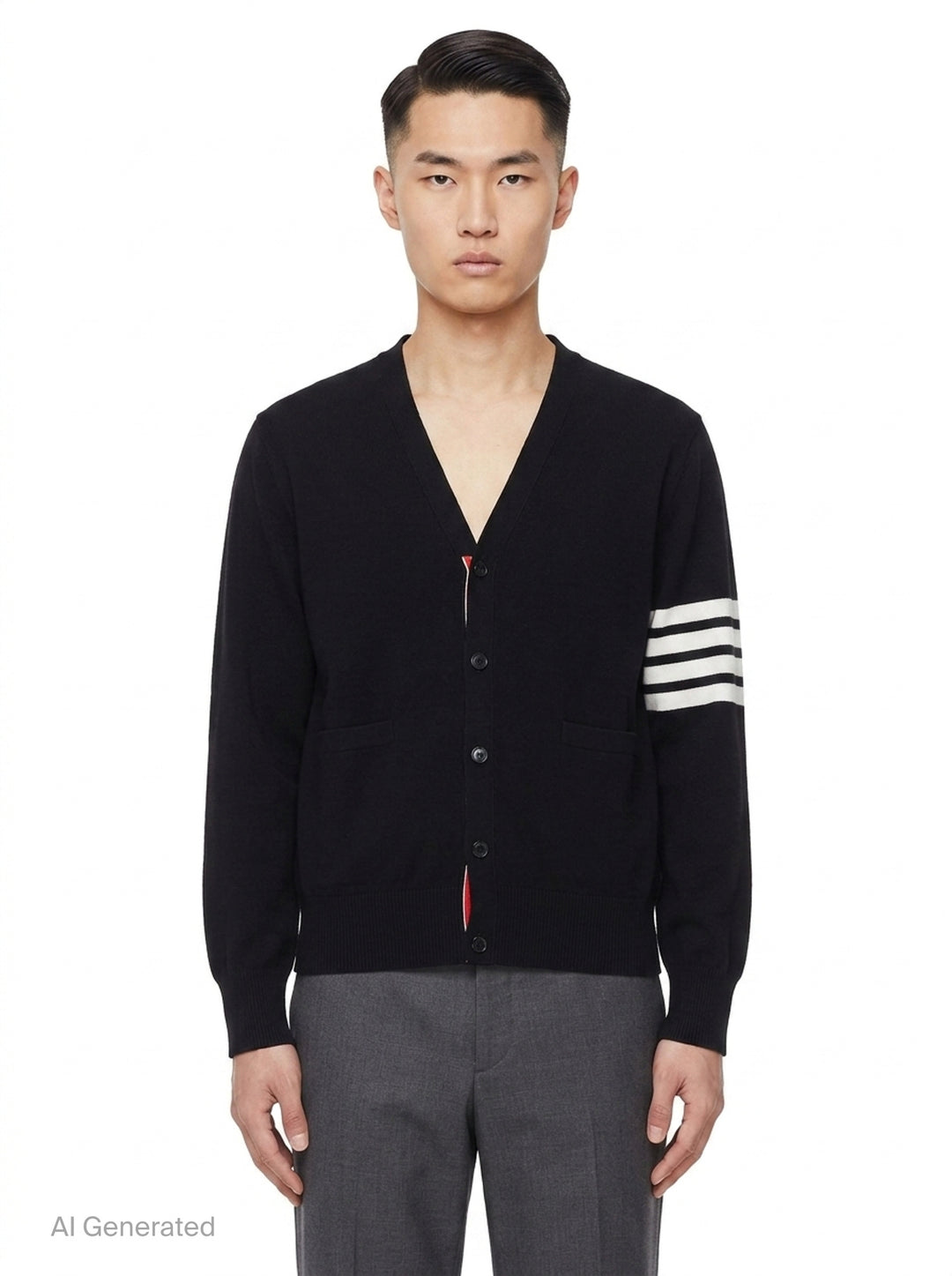 4-Bar V-Neck Cardigan | Thom Browne | Club21 - front
