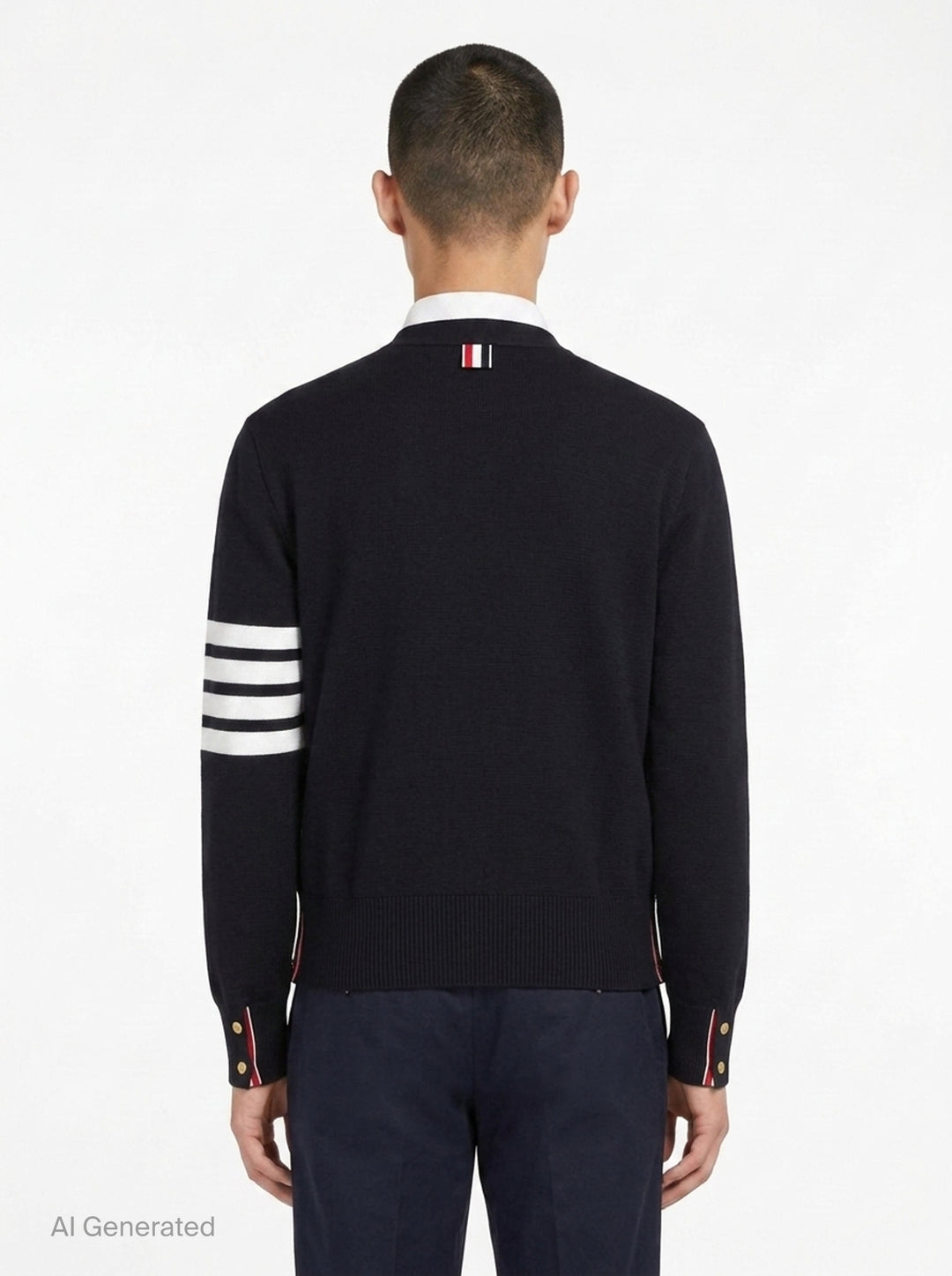 4-Bar V-Neck Cardigan | Thom Browne | Club21 - back