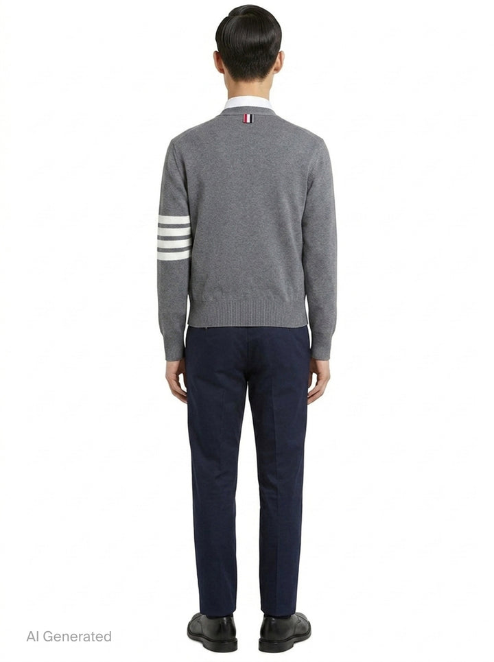 4-Bar V-Neck Cardigan | Thom Browne | Club21 - back