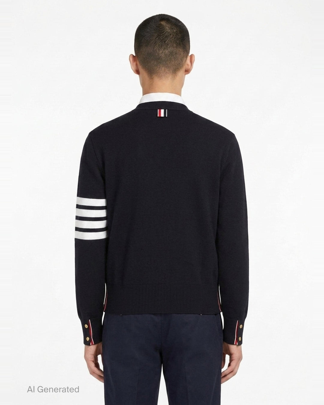 4-Bar V-Neck Cardigan | Thom Browne | Club21 - back