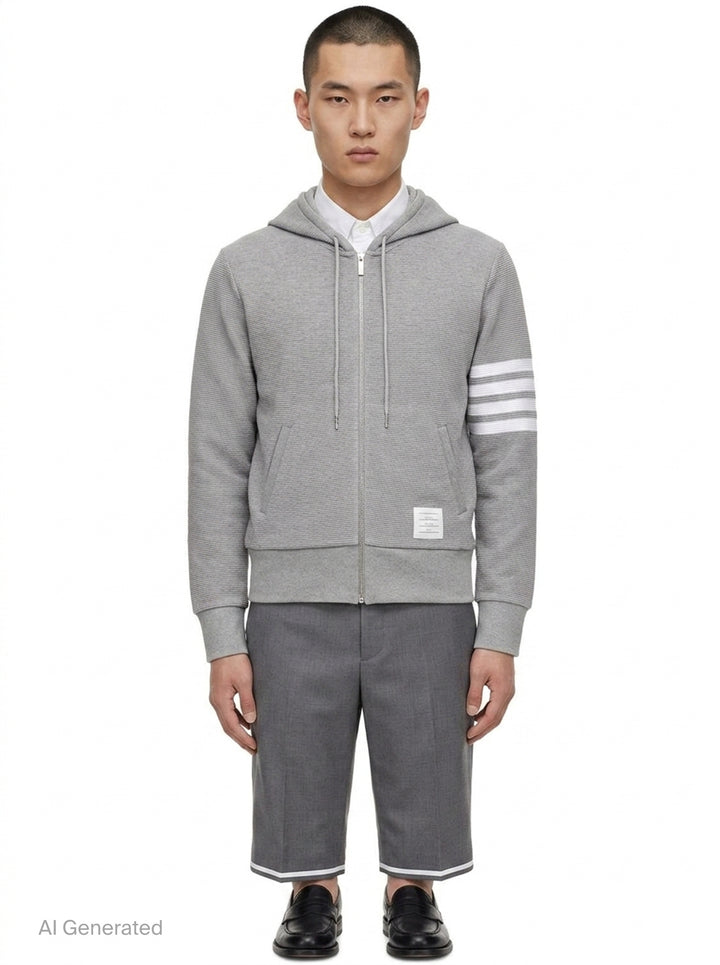 4-Bar Zip-Up Hoodie | Thom Browne | Club21 - front