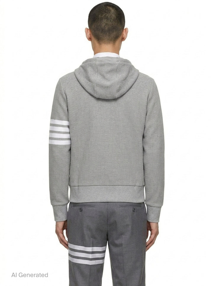 4-Bar Zip-Up Hoodie | Thom Browne | Club21 - back